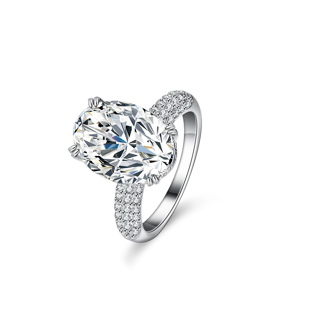 Moissanite Engagement Ring 1 Carat - Alien-Ring aus 18 Karat Gold mit
