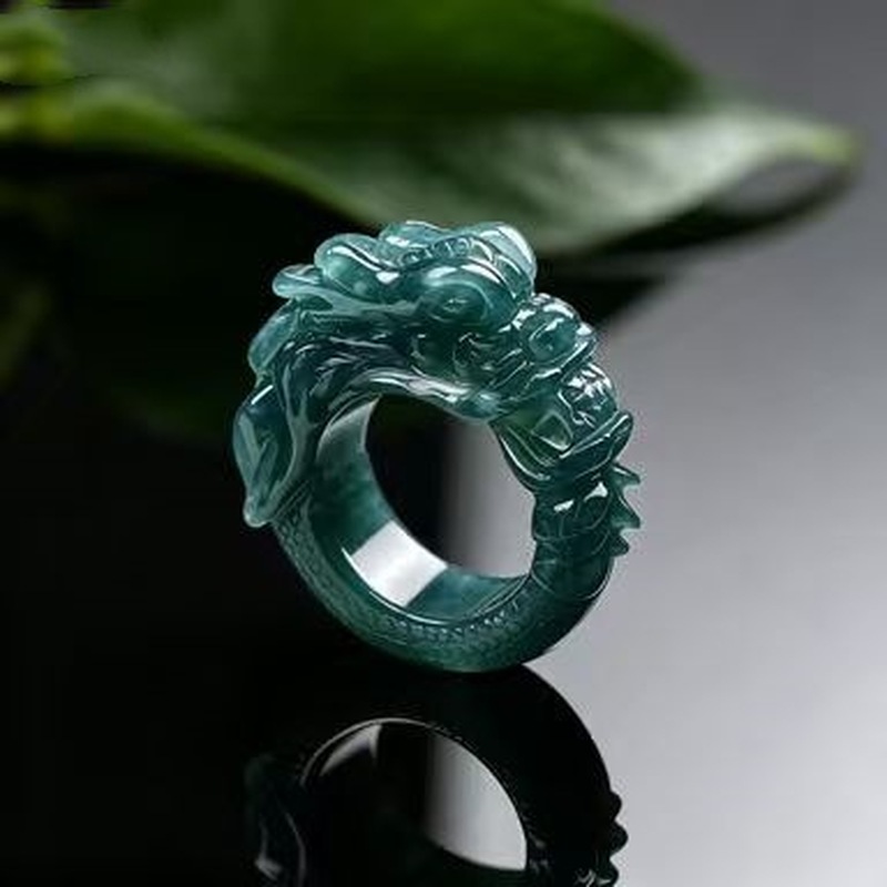 Rings - Jadeit-Ring der Güteklasse A mit blauem