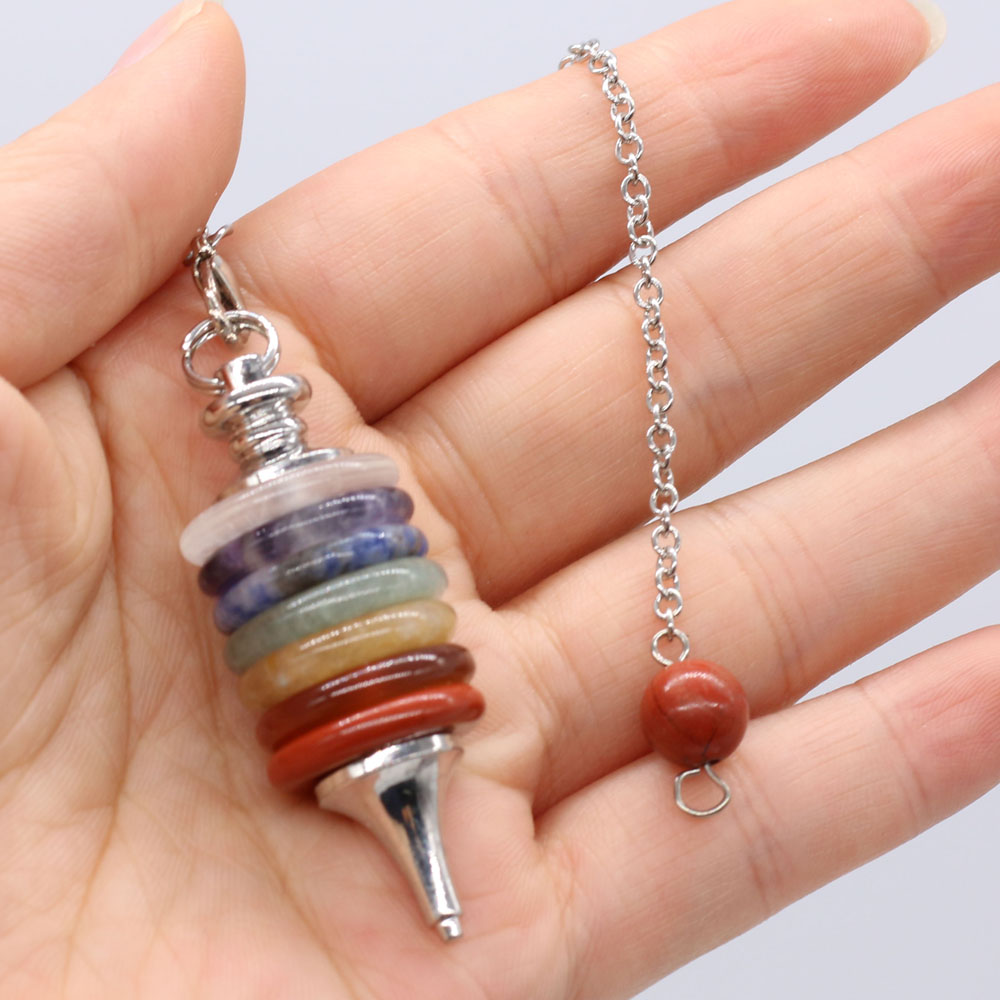 Crystal Pendant Necklace Natural Stone - Natürliche Stein Chakra Pendel Strahlästhesie Wünschelpen