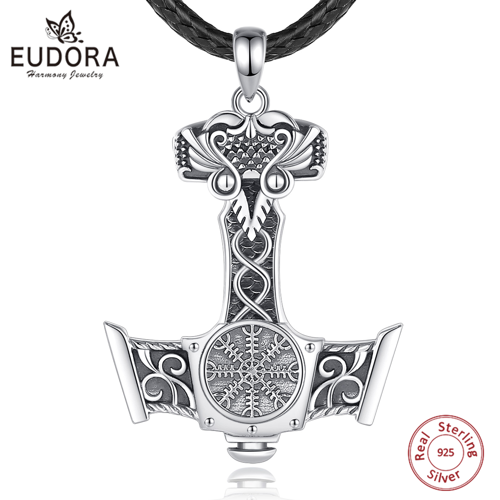 925 Sterling Silver Chain Necklace Men - Eudora Halskette aus 925er-Sterlingsilber, nordischer Wikinger,