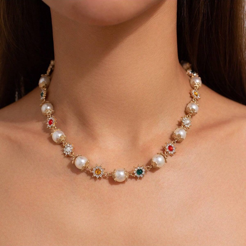 Pearl Choker Necklace Vintage - Ingemark Vintage Perle Halsband Halskette Für