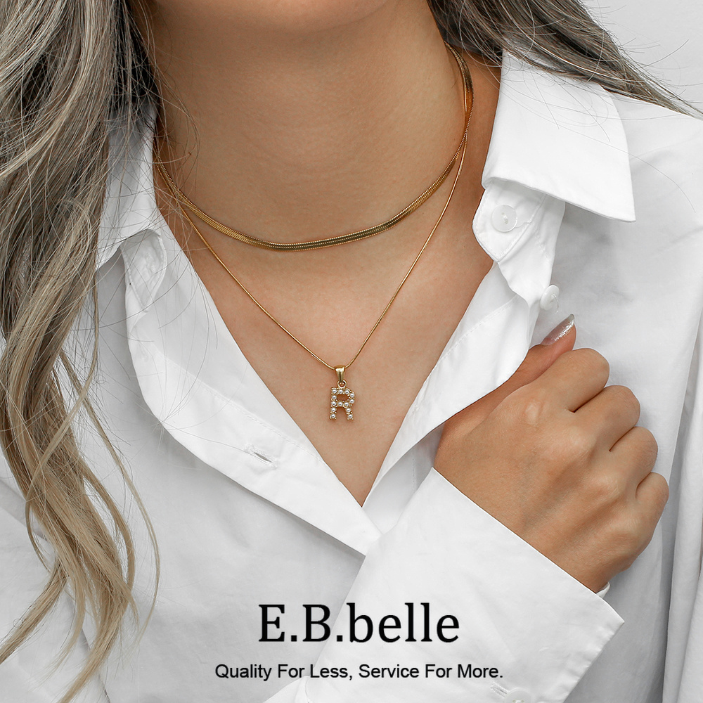 Initial Letter Necklace 18K Gold - E. b. belle Edelstahl 18 Karat