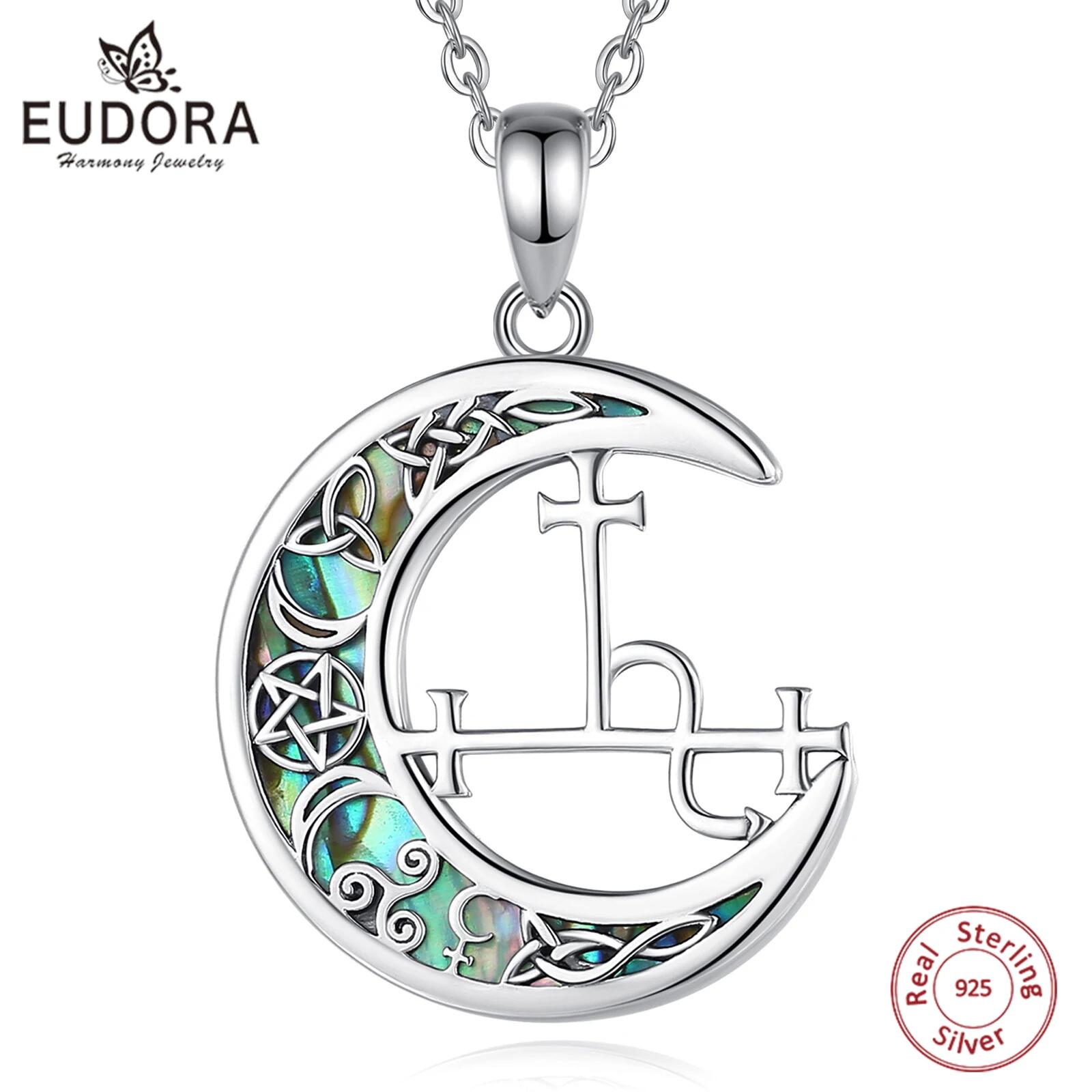 925 Sterling Silver Chain Necklace Men - Eudora Halskette mit Lilith-Mond aus 925er-Sterlingsilber