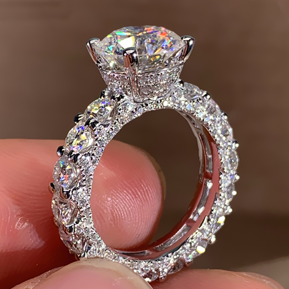 Moissanite Engagement Ring 1 Carat - Maßgefertigter Massiver 18K Au750 Weißgold Damen