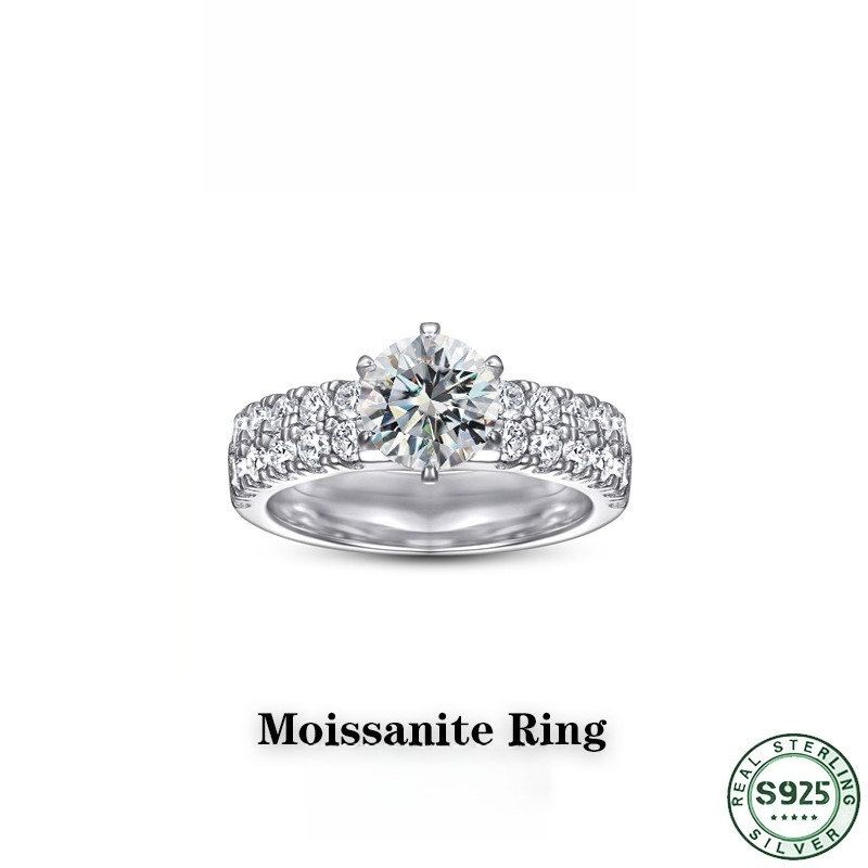 Moissanite Engagement Ring 1 Carat - Heiß begehrter modischer Ring aus 100