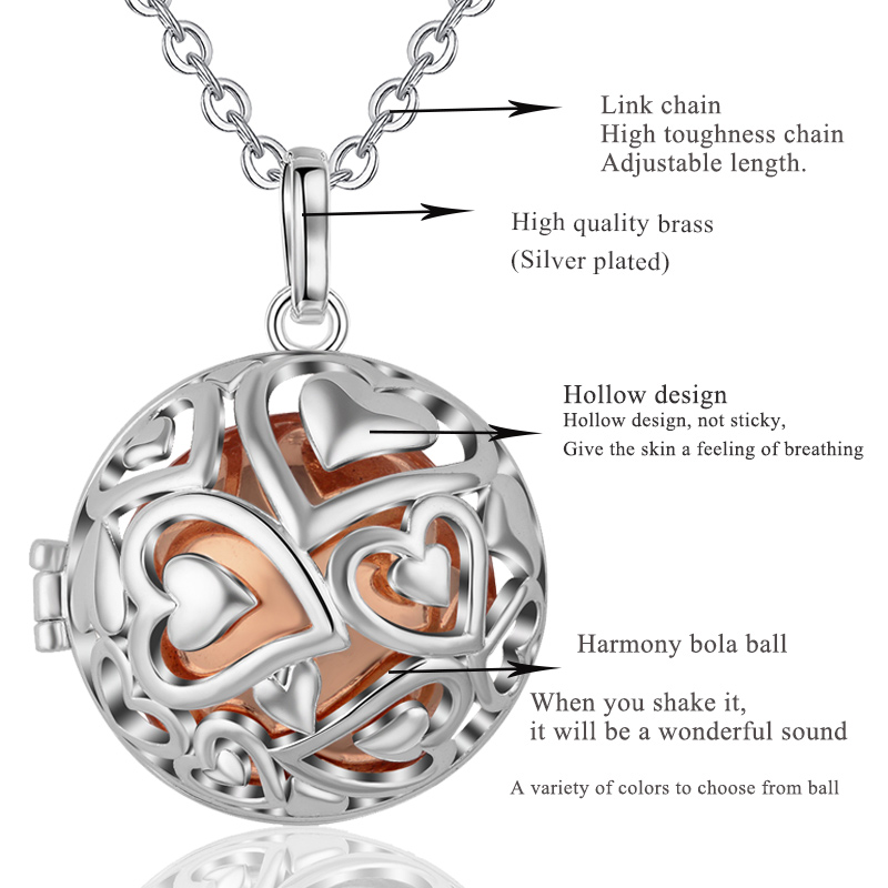 Eudora 20mm Harmony Ball Anhän – Heart Locket Necklace Photo Bewertung und Preis