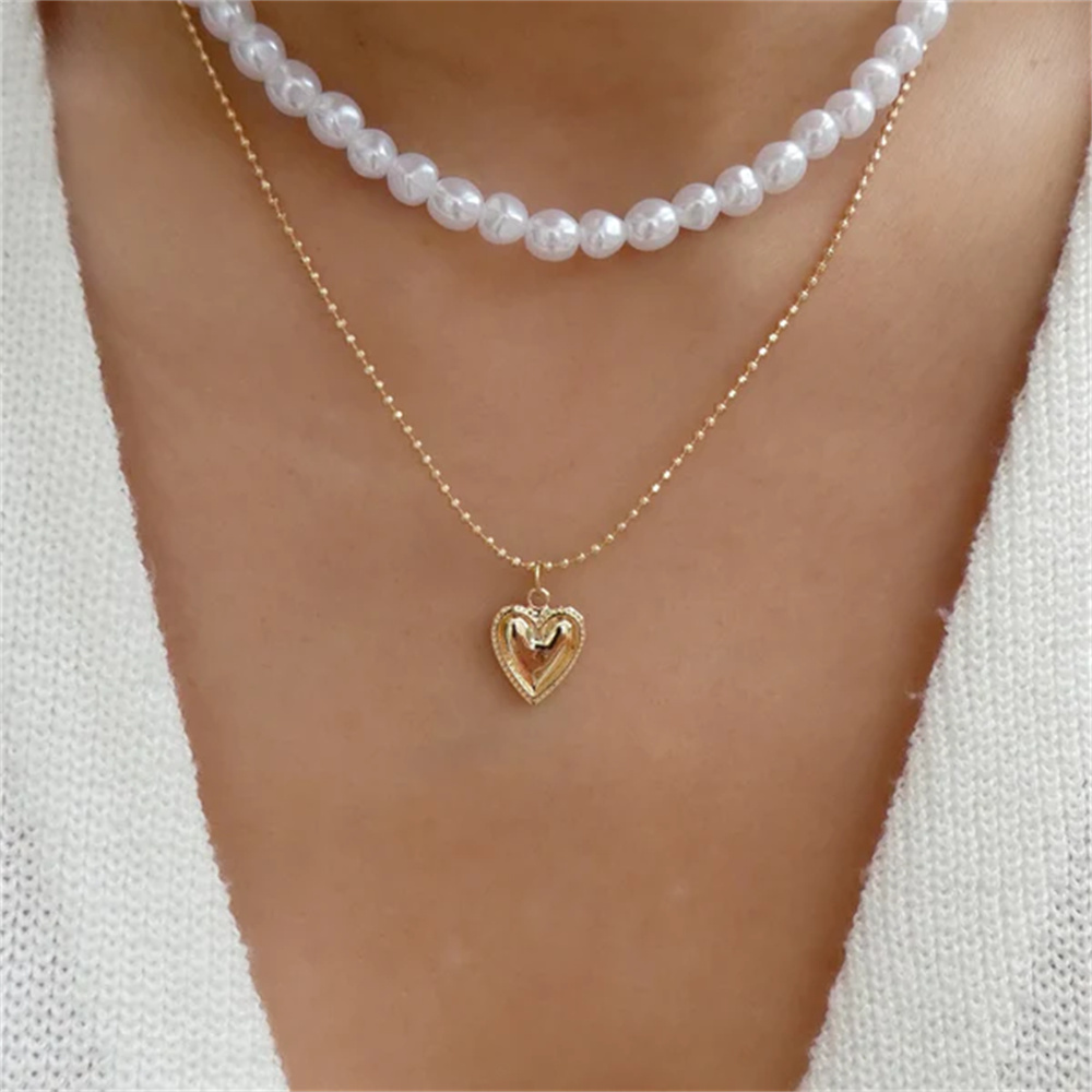 Trendy Gold-platte Geometrisch – Pearl Choker Necklace Vintage Bewertung und Preis