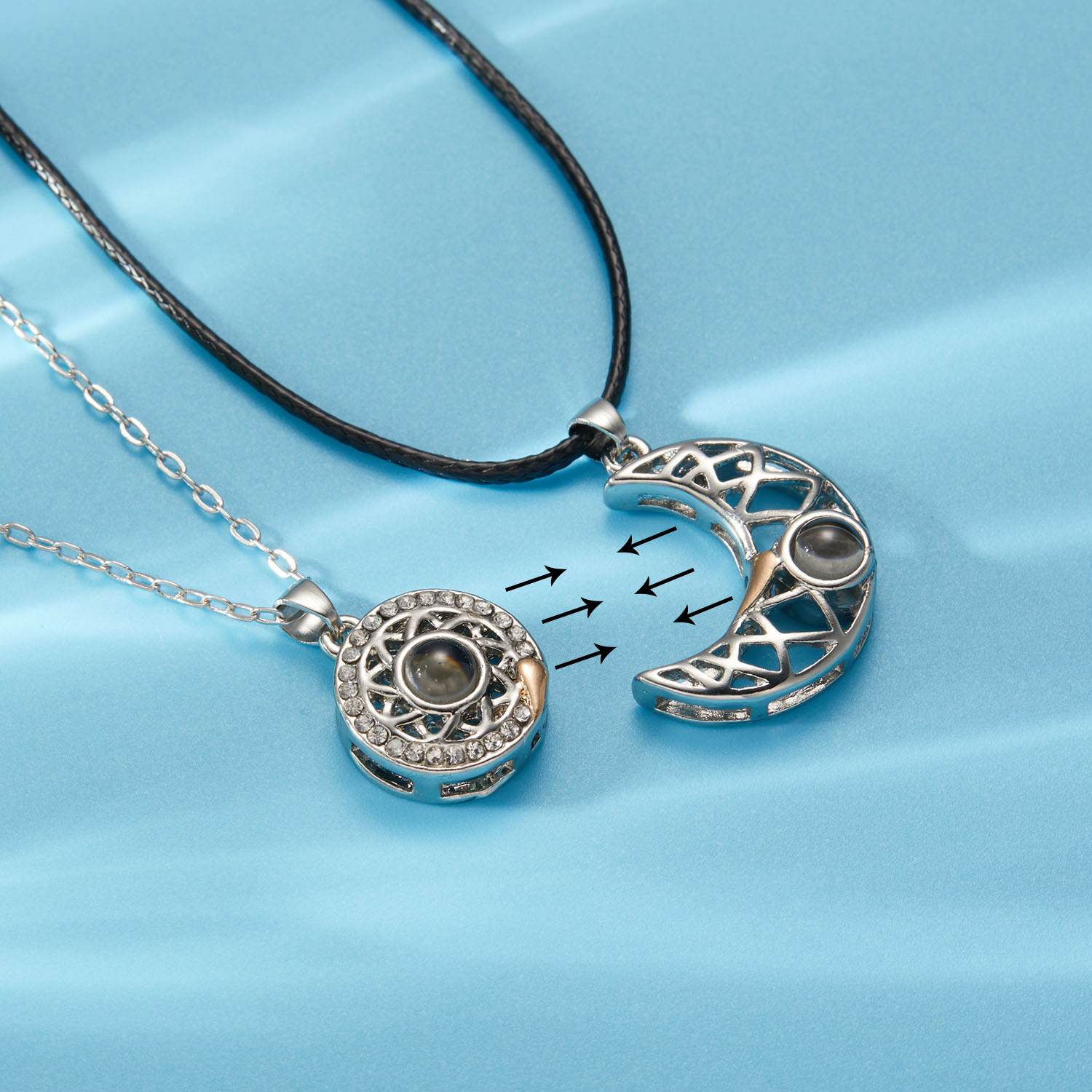 Romantische magnetische Sonne, – Magnetic Couple Matching Necklaces Bewertung und Preis