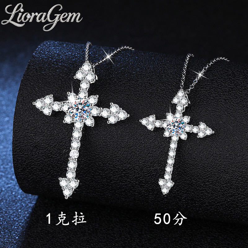 LioraGem Platinum PT950 Voll-D – Cross Pendant Necklace Gold Bewertung und Preis