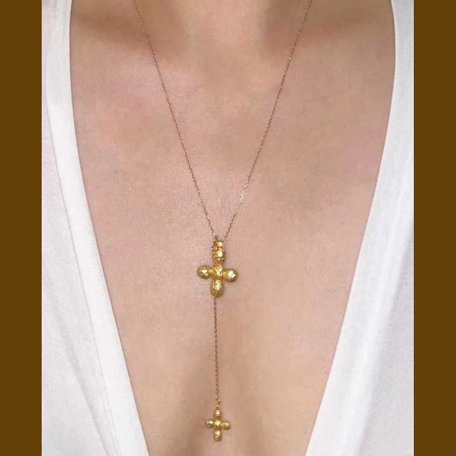 Europa Amerika Großes Herz Dop – Cross Pendant Necklace Gold Bewertung und Preis