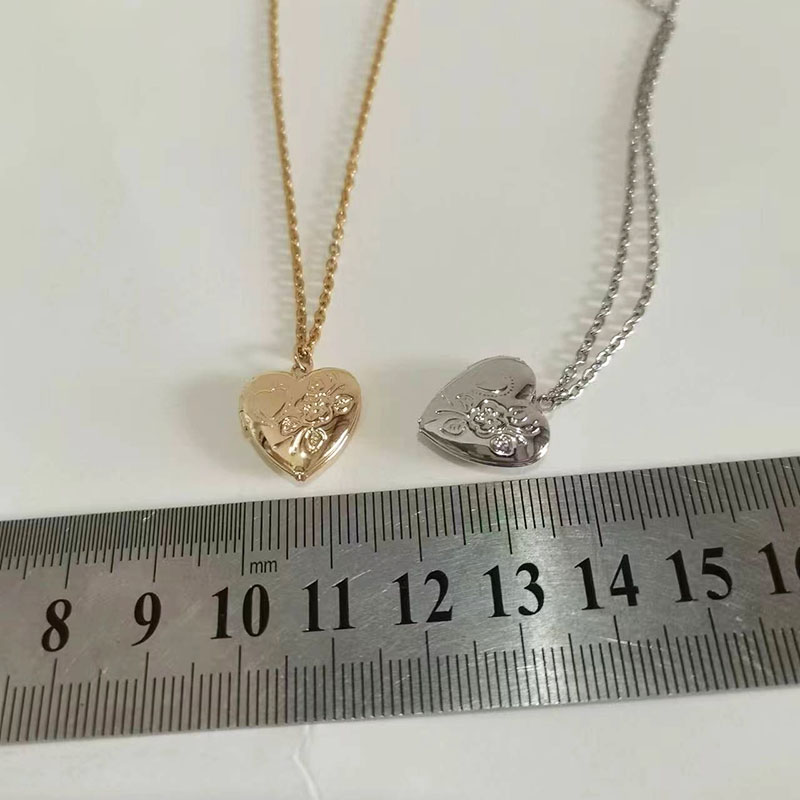 1pc Tiny Heart 14mm Foto Rahme – Heart Locket Necklace Photo Bewertung und Preis