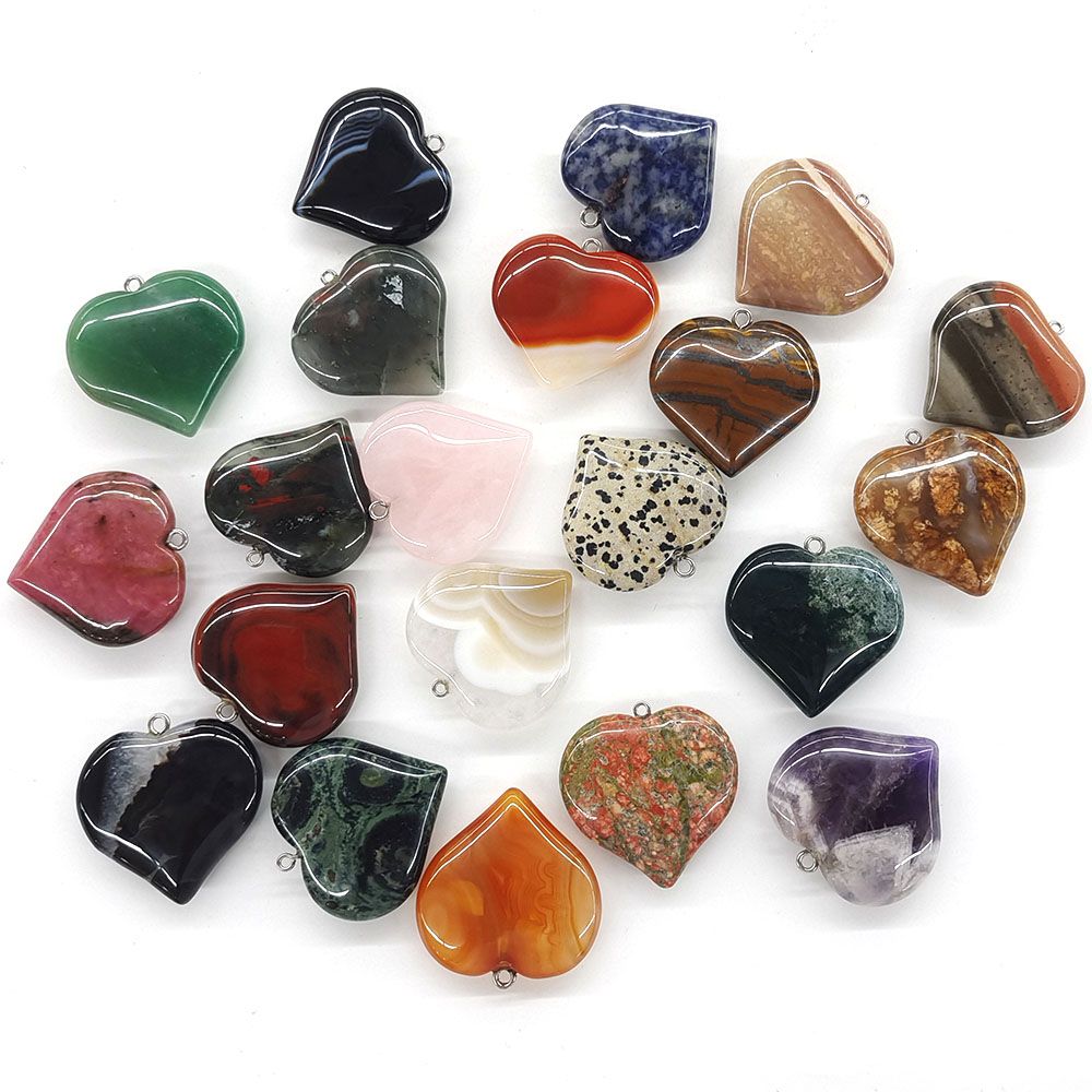 40mm Pfirsichherz-Anhänger aus – Crystal Pendant Necklace Natural Stone Bewertung und Preis