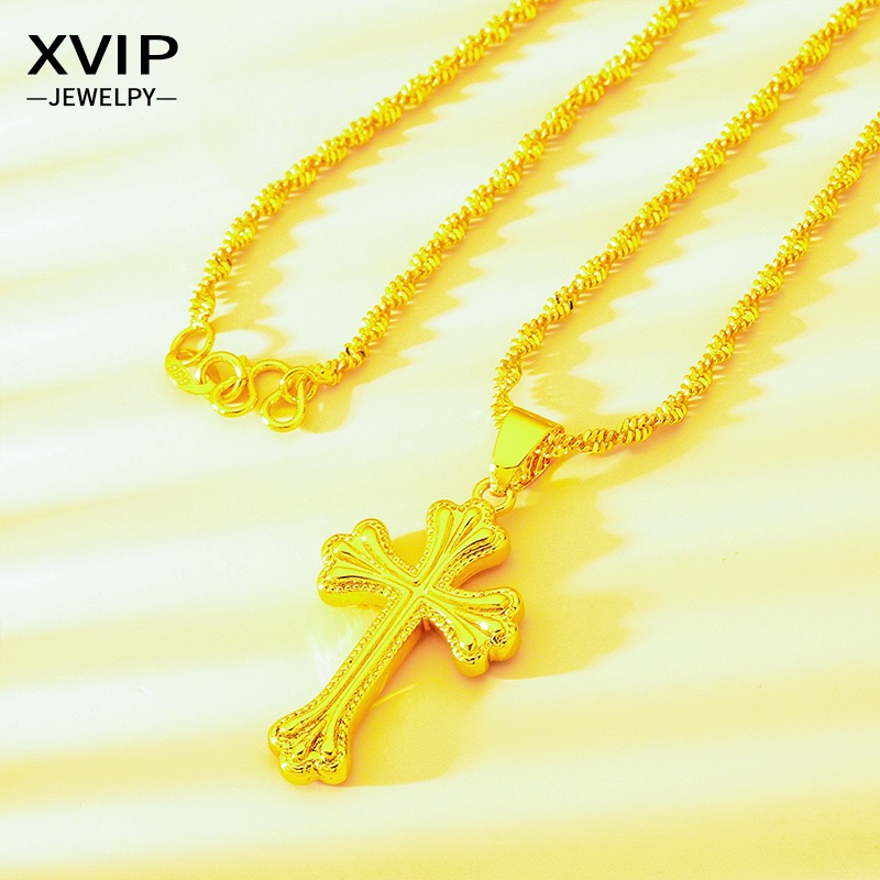 9999 24K Echtgold klassische K – Cross Pendant Necklace Gold Bewertung und Preis