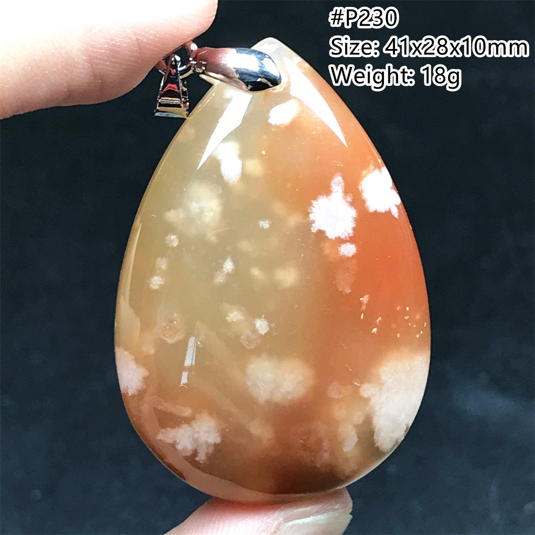 Natürliche Kirsche Achat Halsk – Crystal Pendant Necklace Natural Stone Bewertung und Preis