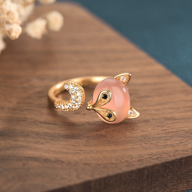 Rosa natürliche Jade-Fuchs-Rin – Rings Bewertung und Preis