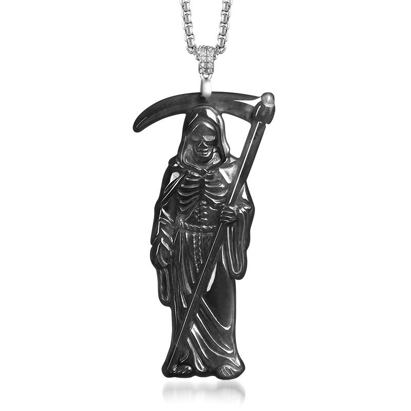 Myanmar Jadeit Sensenmann-Anhä – Necklaces Bewertung und Preis